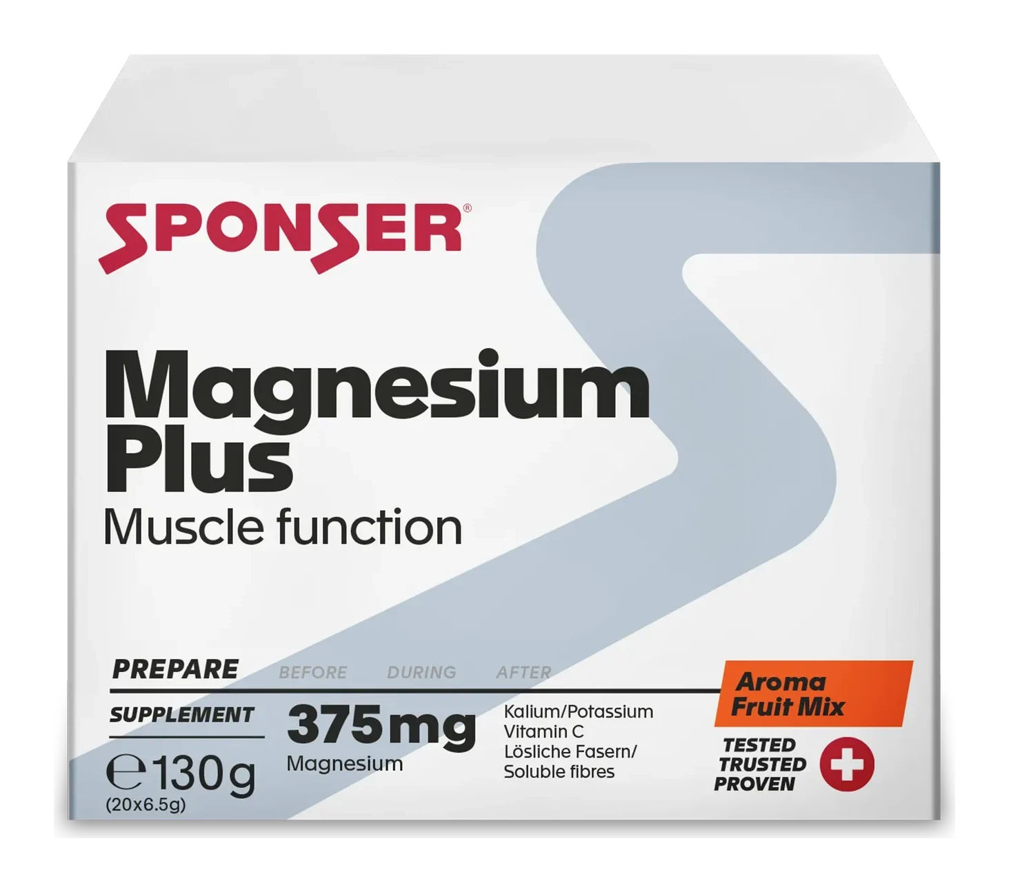 SPONSER MAGNESIUM PLUS Fruit Mix (20 x 6,5 g) - Hořčík proti křečím v prášku